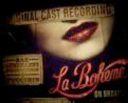 La Bohème album cover with red lips.